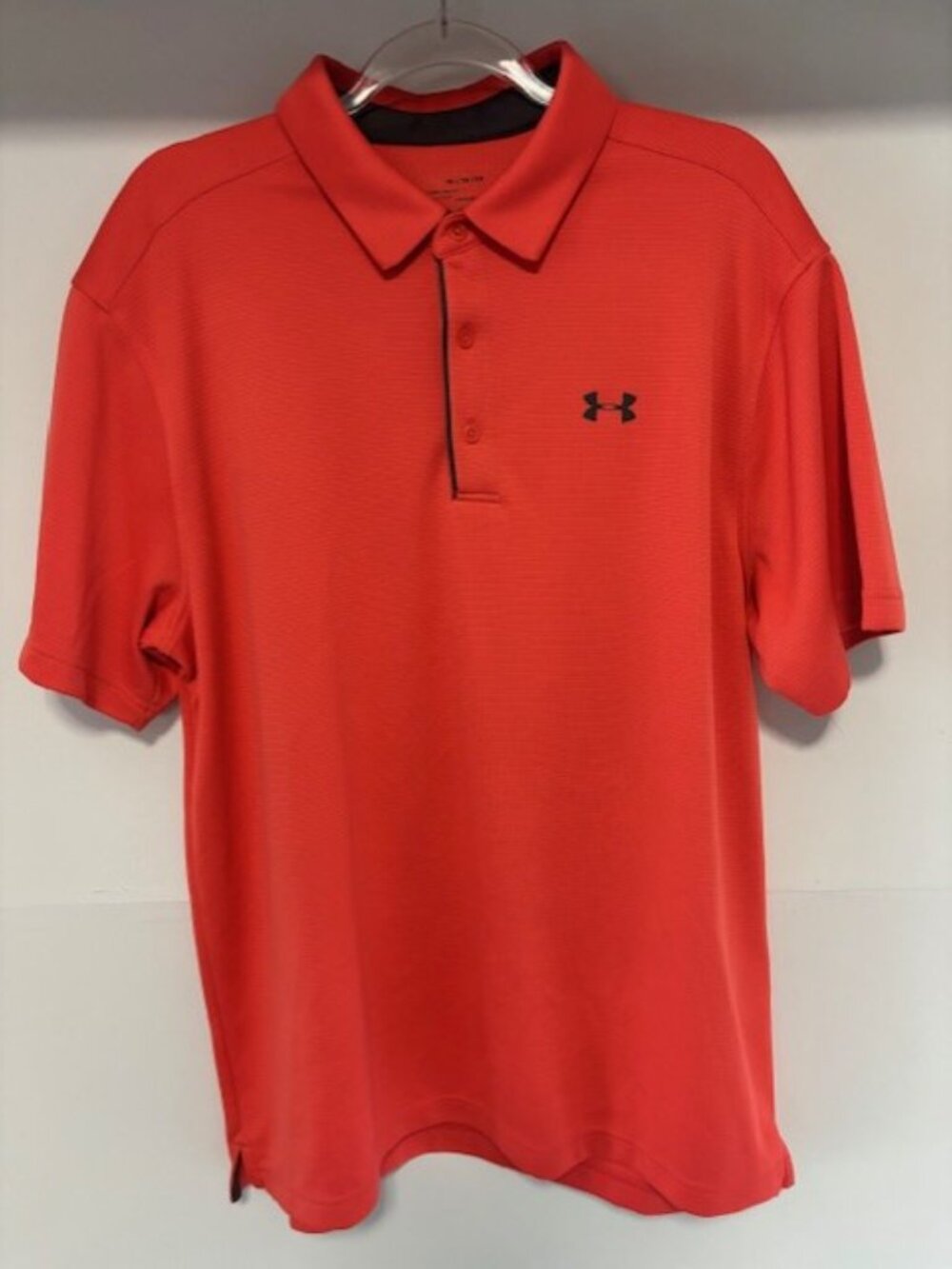 Under Armour XL Orange Heat Gear Performance Polo Loose Fit Bright Short Sleeve
